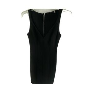 Elie Tahari Sz 0 Black Vneck Slvless Dress